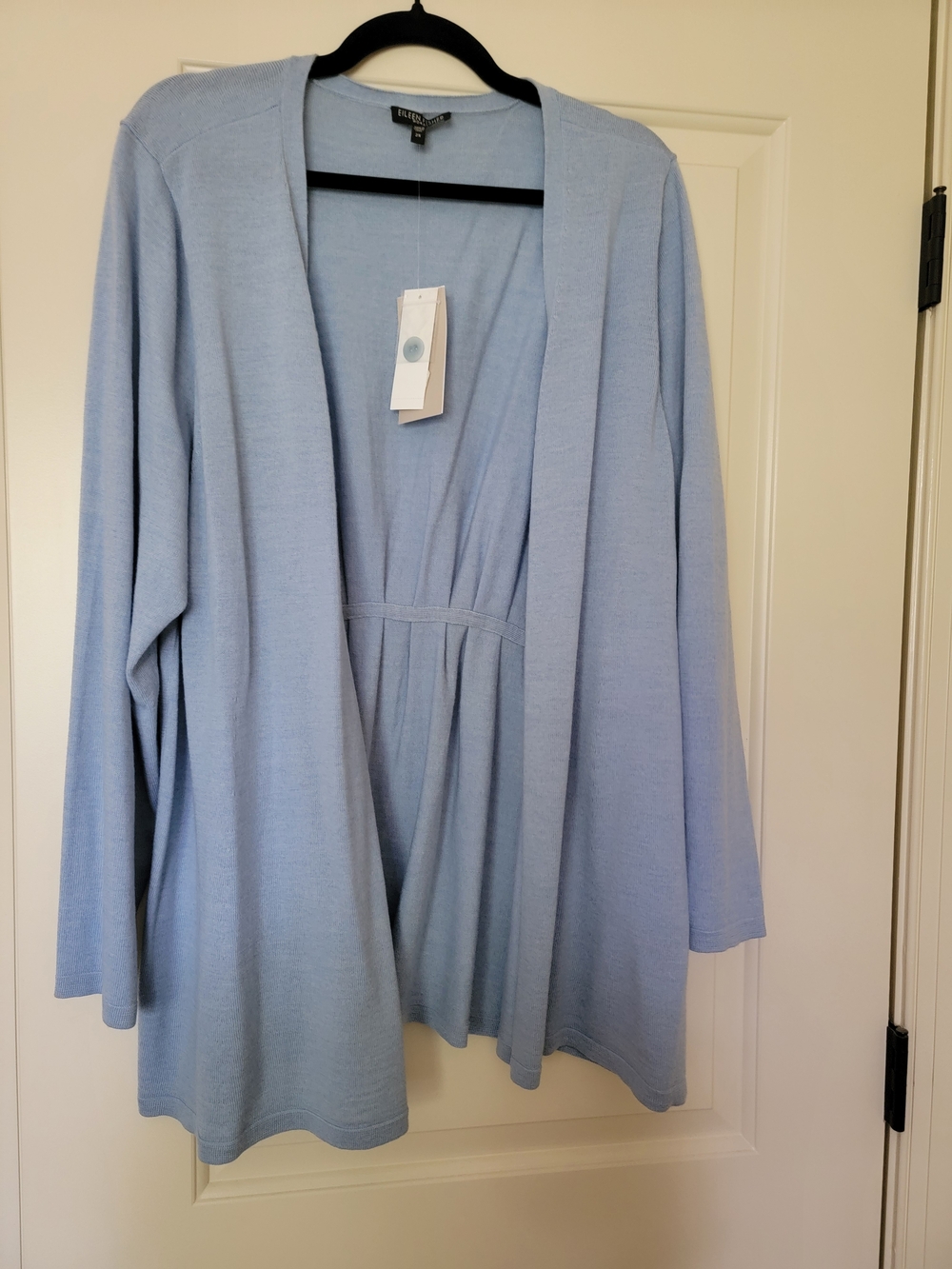 Light Blue Women's Open Front Lounge Cardigan - Brand: EILEEN FISHER BNWT 2X